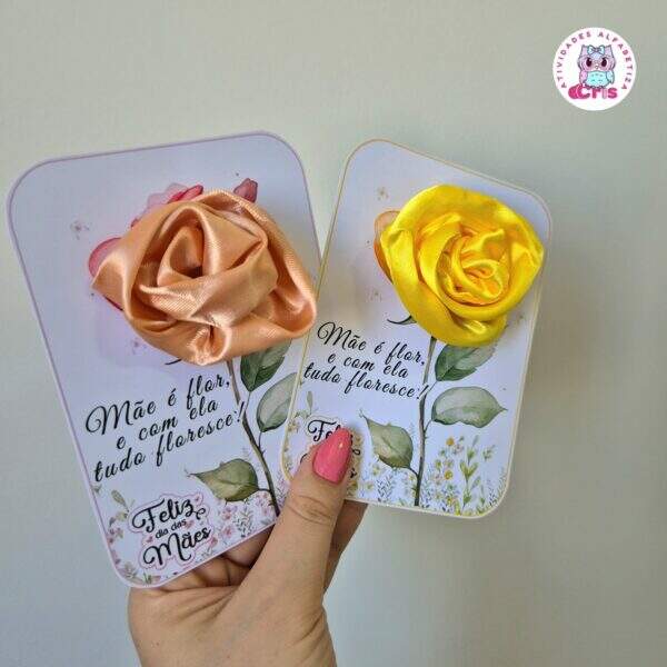 CARTÃO FLOR DE CETIM - Lembrancinha dia das mães - Atividades Alfabetiza - Image 4
